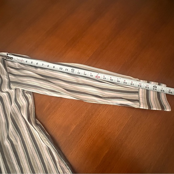 Men’s John Varvatos Striped Dress Shirt in Brown and Pink Size Large Cotton - Picture 10 of 11